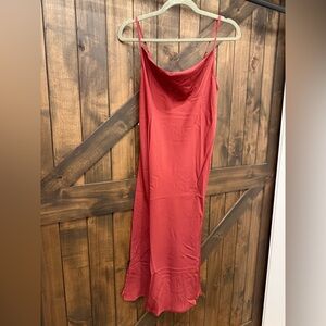 Eden Satin Slip Dress(Midi Dress)